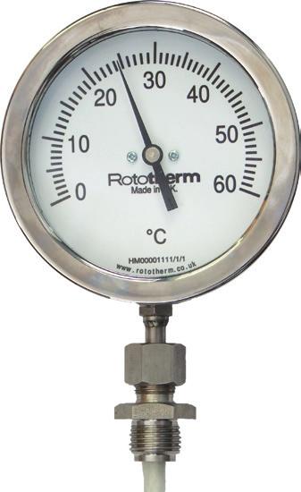 600 C External zero adjustment No contaminants safe for food and chemical applications Can be supplied with a wide range of Rototherm