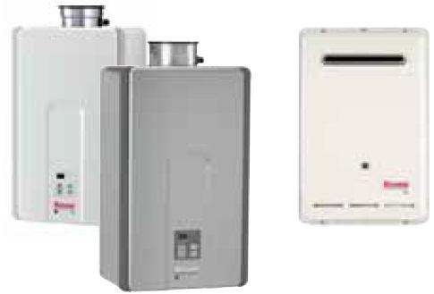 HE and HE+ SERIES TANKLESS WATER HEATERS Rinnai HE and HE+ Series Tankless Water Heaters, our non-condensing line of tankless units, provide homeowners with an endless supply of hot water, energy