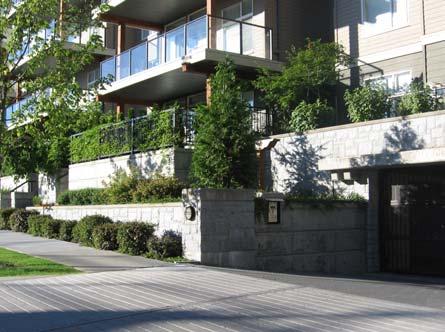 Walls not exposed to public view in the rear yards may be constructed of timber cribbing. In situations where concrete parking garage walls higher than 1.