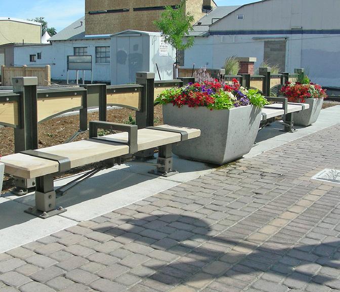 SITE FURNISHINGS Site furnishings may include lighting, benches, chairs, tables, waste receptacles, bike racks, planters and other furnishings designed for outdoor use.