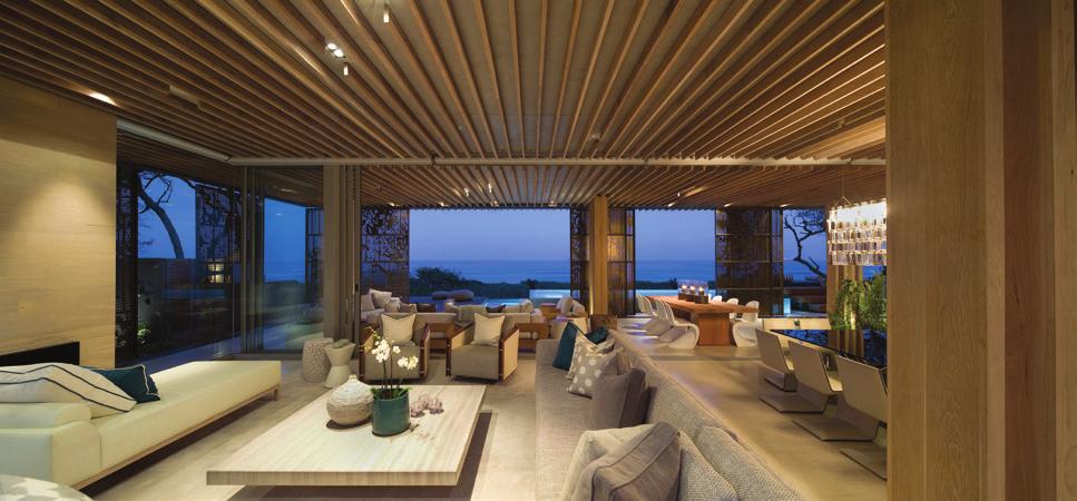 Ocean views are framed perfectly by the screens that envelope the building.