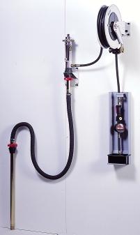 WALL-MOUNTED OIL DISPENSER 85 for tanks and drums with wall-mounted pump Air-operated pumps for distribution 6 Wall-mounted oil dispenser: complete modular solution for single use in fixed position