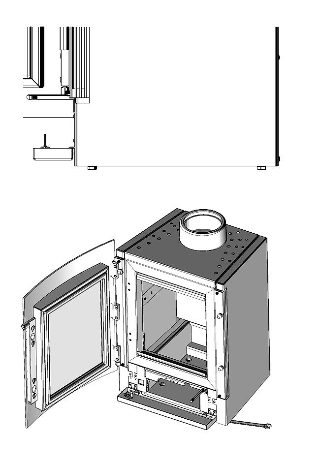 INSTALLATION INSTRUCTIONS RIVA F40 AVANTI (ONLY) The stove may be levelled on the hearth by adjusting the hexagon head levelling screws with a 13mm A/F spanner 2.