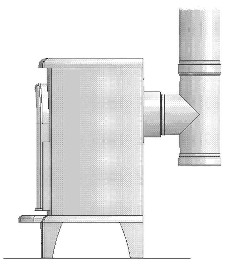 INSTALLATION INSTRUCTIONS 1.2 Top flue pipe installation: Lift appliance into place, taking care not to damage hearth finish. Level appliance using adjustable bolts (see Diagram 1).