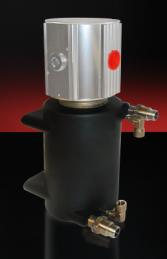 UNIVERSAL SOLVENT HEATER WITH SWAGELOK FITTINGS ON BOTH THE SOLVNENT TUBE AND THE SMALLER COOLING TUBE.
