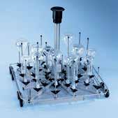 narrow-necked glassware 19 injector nozzles One half vacant for other inserts Supplied as standard with: 3/3/3 nozzles, Ø 4.0 x 140/160/180 mm 3/3/4 nozzles, Ø 6.