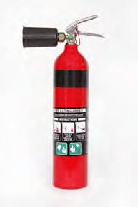 Presto CO2 fire extinguisher is suitable for the E Class Fires (energised electrical fires such as switchboards and electrical motors) Sturdy solid stainless steel hanging bracket.