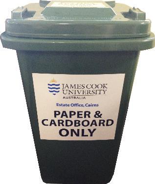 bin for recycling. Any type of paper or cardboard can be recycled in the paper bins including hand towels, provided they are not soiled.