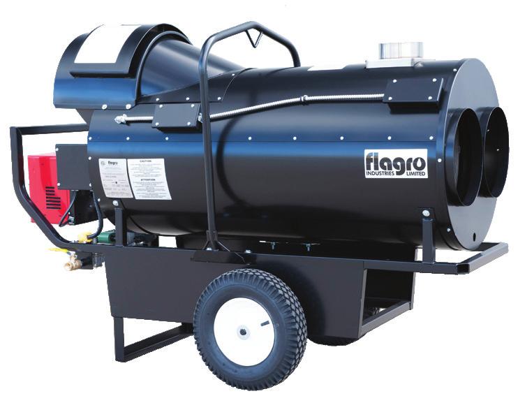 INDIRECT FIRED CAMPO/EB200D FLAGRO/FVNP-200RC FLAGRO/FVO-400RC 175,000 BTU oil fired Ductable up to 150 ft Supply, 50 ft Return 40 gallon on-board fuel tank 200,000