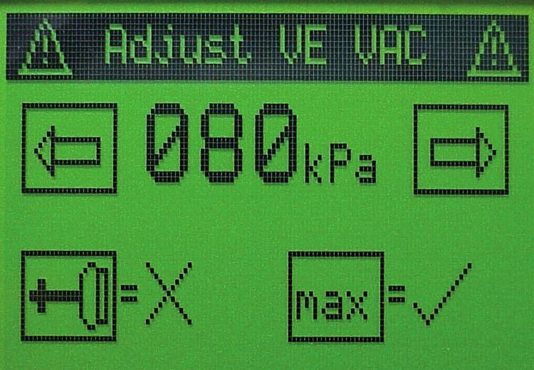 sub-menu (ﬁg. 34). Select either the VE Start Beep or VE Stop Beep using the END button. Switch the alert tone ON or OFF using the arrow buttons.