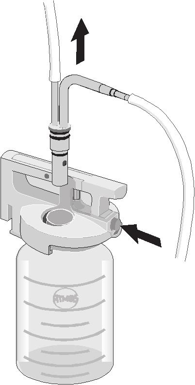 Recommended maximum level Remove the double connecting nipple from the full collection jar (Fig. 41).