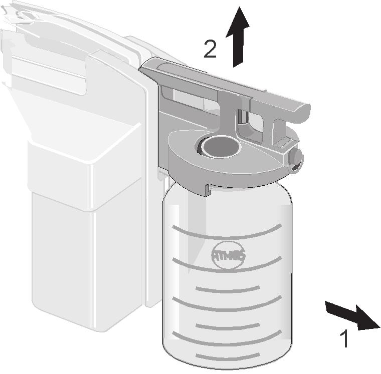 Removing the double connecting nipple To remove the collection jar, fi rst tip it slightly away from the unit and then pull it upwards (Fig. 42).