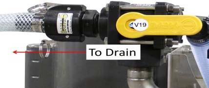 2. Thread the PVC adapter into the stainless steel ball valve. 3. Cut ½ ID braided hose to length (to reach from the ball valve to the point where you will be collecting the liquid).