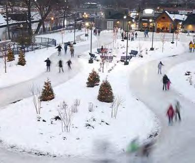 This illustrative perspective shows how the plaza space can be used in the winter
