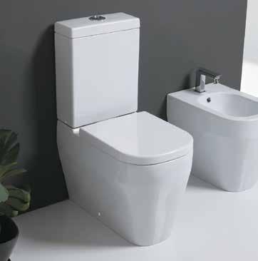 using only 4.5 litres. Hero Wall Hung Toilet White HEW53.WH Includes soft close seat (C8TE.WH) Concealed fixing system 185mm Hero Wall Hung Toilet Black HEW53.