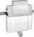 pans 4 Star WELS 5/3 litre dual flush) can be adjusted to 6/3 litre flush Mounts in wall directly behind toilet pan (cannot be remote mounted) Flush panel can be installed on top or front of cistern