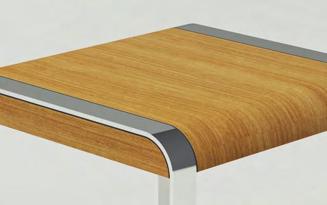 BALTIC SIDE TABLE Solid teak and polished stainless steel Dimensions 38x45x45