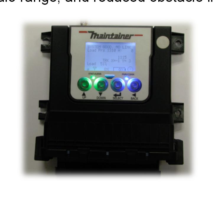 Receiver Receiver LCD Display - Complete Diagnostics for the crane that a field operator can easily read Alarm System - Names the functions - No obscure error codes Environmental Sealing -