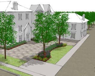 For corner properties, access to rear yard parking from the side street is encouraged 1. Front and side yards should be landscaped 2.
