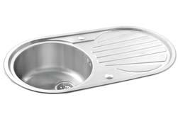 5 Bowl RH Round inset sink / Round inset drainer SS304 Brushed Steel finish 90mm waste and overflow supplied (sink) 50mm waste supplied (drainer) Minimum base unit required 450mm Lifetime warranty