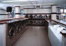 De-centralized laundry rooms reside in one or more locations within the property or building.