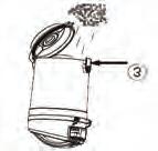 a dustbin Press the open button The base opens and the dust falls into the dustbin (3) Carefully knock the remaining dust