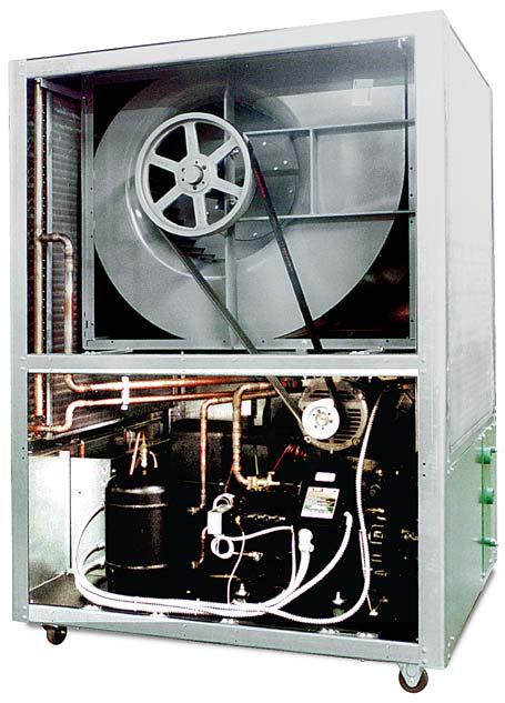 MECHANICAL COMPONENTS AIR-COOLED MODELS A - Air - Cooled Condenser B - Centrifugal Blower C - Evaporator D - Electrical Cabinet E - Instrumentation (not visible in photograph) F - Liquid Receiver G -