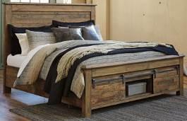 spring Queen Storage Bed (74S/77/98S) No box spring Solid Wood B780 Valraven (Ashley Millennium HS Exclusive) Traditional group made with mapa burl and birch veneers