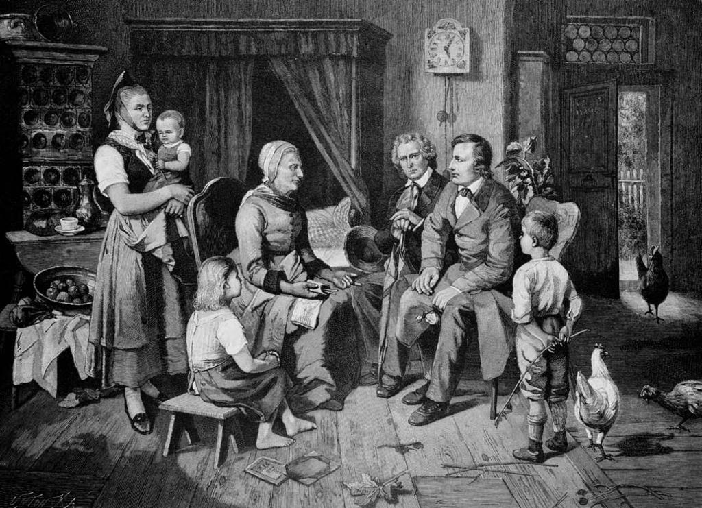 Skaitymai Svečiuose pas Nydercvereno pasakotoją. Žurnalo Die Gartenlaube iliustracija, 1892 m. niųjų.