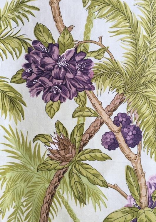 Joanna Palm Fresh colours enhance this bold design from the 1870s which evokes the Victorian fascination with this exuberant plant.