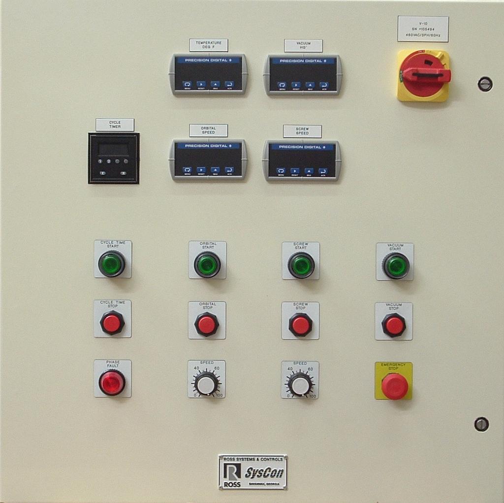 Dual Axis Control System + Variable Frequency Drives Temperature Display Vacuum