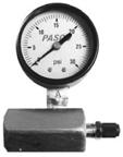 18 Dial Thermometer 2-1/2 face 5 increments Dual Scale: 40-240 F/0-120 C Brass wells/removable thermometers Thermometers are supplied with wells 89181410 1726-10g Pasco 15# Gas Pressure Gauge