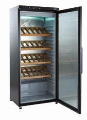 WINE REFRIGERATOR Designed specifically for wine, the AGI wine cabinet vertically stores 24 standard bottles, holding 0.75l, with a height of 32.5cm and 7cm diameter.