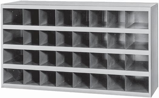 Storage bins are made from prime, cold rolled steel