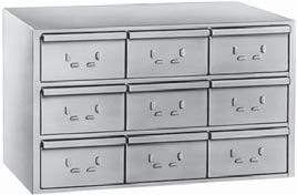 pulled out of the cabinet. All storage cabinets include drawer dividers (Part No. 12053.