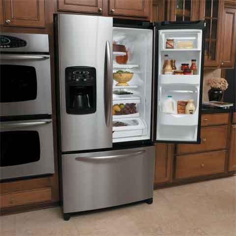 Maytag Ice 2 0 The Maytag brand Ice 2 0 French door bottom-freezer refrigerator installs flush with the front of most