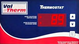 Instructions on the electronic thermostat Model A and C Display of actual temperature. 89 F Choice of Celsius or Fahrenheit: Press on both arrows at the same time.