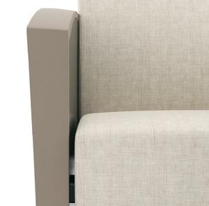 Back Upholstery: Momentum April, Branch. Side Panels: 7949K-38. Arms: Taupe.