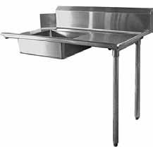 dishwashers Deep 6 stainless steel sink bowl (20 x 20 x 6 ) Slanted top edge polished smooth with 1-1/2 diameter rolled corner edge around the front and side Wall mounting brackets included