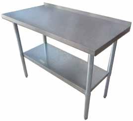 Equipment Stands & Worktables STAINLESS STEEL Worktables with Riser 18 gauge worktable with 430 stainless steel top shelf With 1.
