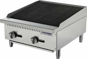 FB SERIES COOKING EQUIPMENT FB Series Heavy Duty Charbroilers FB Series Heavy Duty Charbroilers PCBR24 Stainless steel front and sides Heavy duty cast iron burners Cast iron reversable grates Even