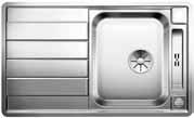 BLANCO AXIS III 18/10 Stainless Steel BLANCO AXIS III 6 S-IF BLANCO AXIS III 45 S-IF 18/10 Stainless Steel sink and tap 860 63 Cut Out Size: 839mm x 489mm x 15mm corner radii Bowl