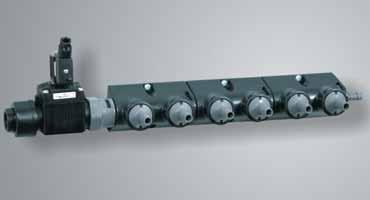 constructed using a modular design and offers the choice of 2, 4, 6, 8 or 10 inlets. Each product inlet is fitted with a non-return valve to prevent the back flow of product.