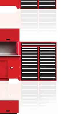 Workbench Systems Lower Workbench provided with Sliding Doors or Reel Cabinets