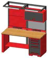 drawers OV6-CLD-001 6ft Bench w/overhead light, Lower Shelf, (1) Lower cabinet,(1)leg, (1) Adjustable shelf, (1) Overhead cabinet & (8) 2 H x 4-1/4 W removable drawers OV6-CCD-001 OV6-CLD-001