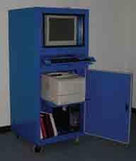 The Mobile Computer Cabinet is ideal for PCs, terminals and other computer peripherals on the shop floor, in any industrial environment, or