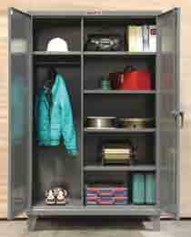 Janitorial/Locker Cabinets Standard Janitorial/Locker Cabinet Provides you with two storage compartments, one for clothing and the other for materials and tools.