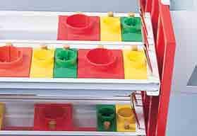 times Accessory end trays and shelf units provide space for auxiliary tools and supplies Recessed and angled tray handles for easy loading retrieval Everything is in clear view, organized and