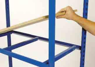 of particle board, wire, or steel deck shelves.