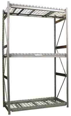 V-Grip Wire Shelving High visibility for inventory inspection Increase overhead sprinkler effectiveness Eliminates dirt build-up Improves air circulation Expandable construction Three Tier Bulk Rack